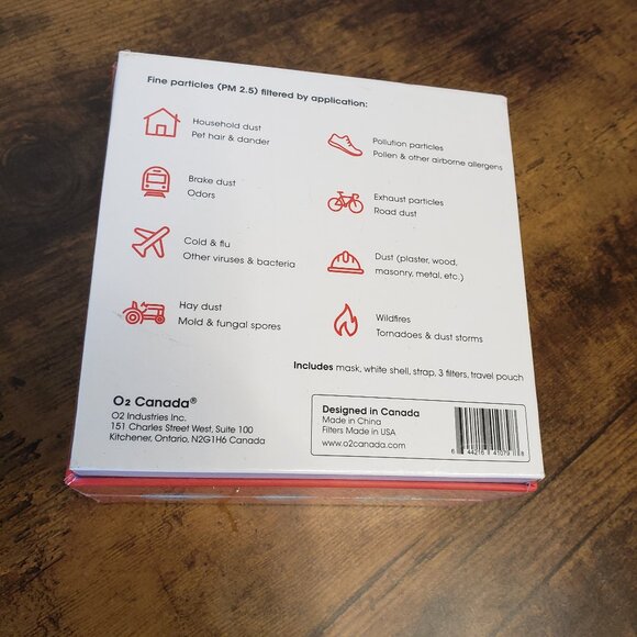 New/Sealed O2 Curve Face Mask 1.2 Premium Respiratory Protection *earthquake kit - Picture 5 of 10